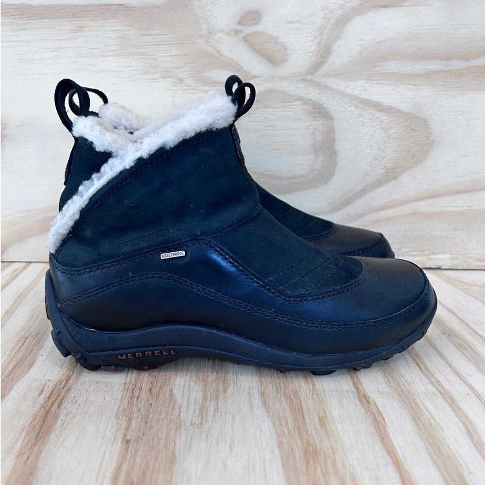 Merrell Black Winter Shearling-Lined Waterproof B… - image 1